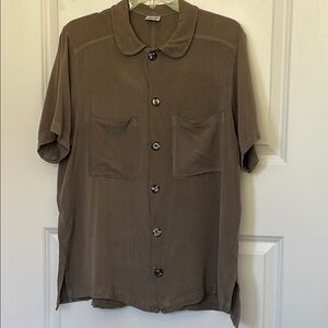CP Shades Beige Oversized Button Down Shirt Small
